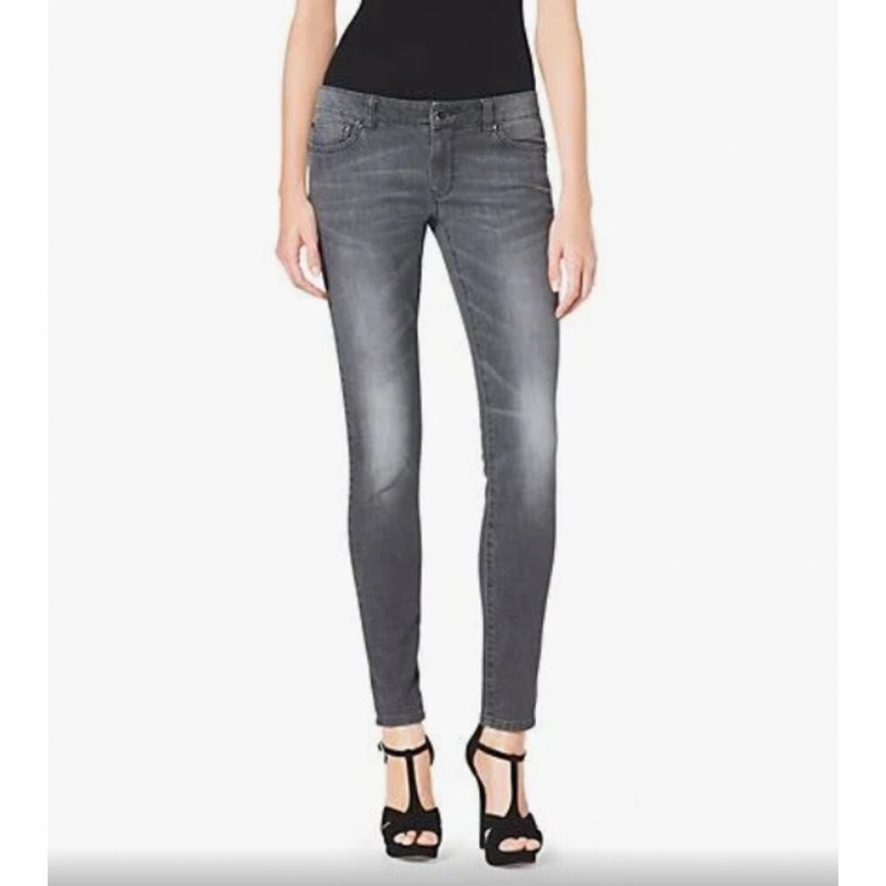 Michael Kors Skinny Lace Pocket Black Wash Denim Jeans, 8